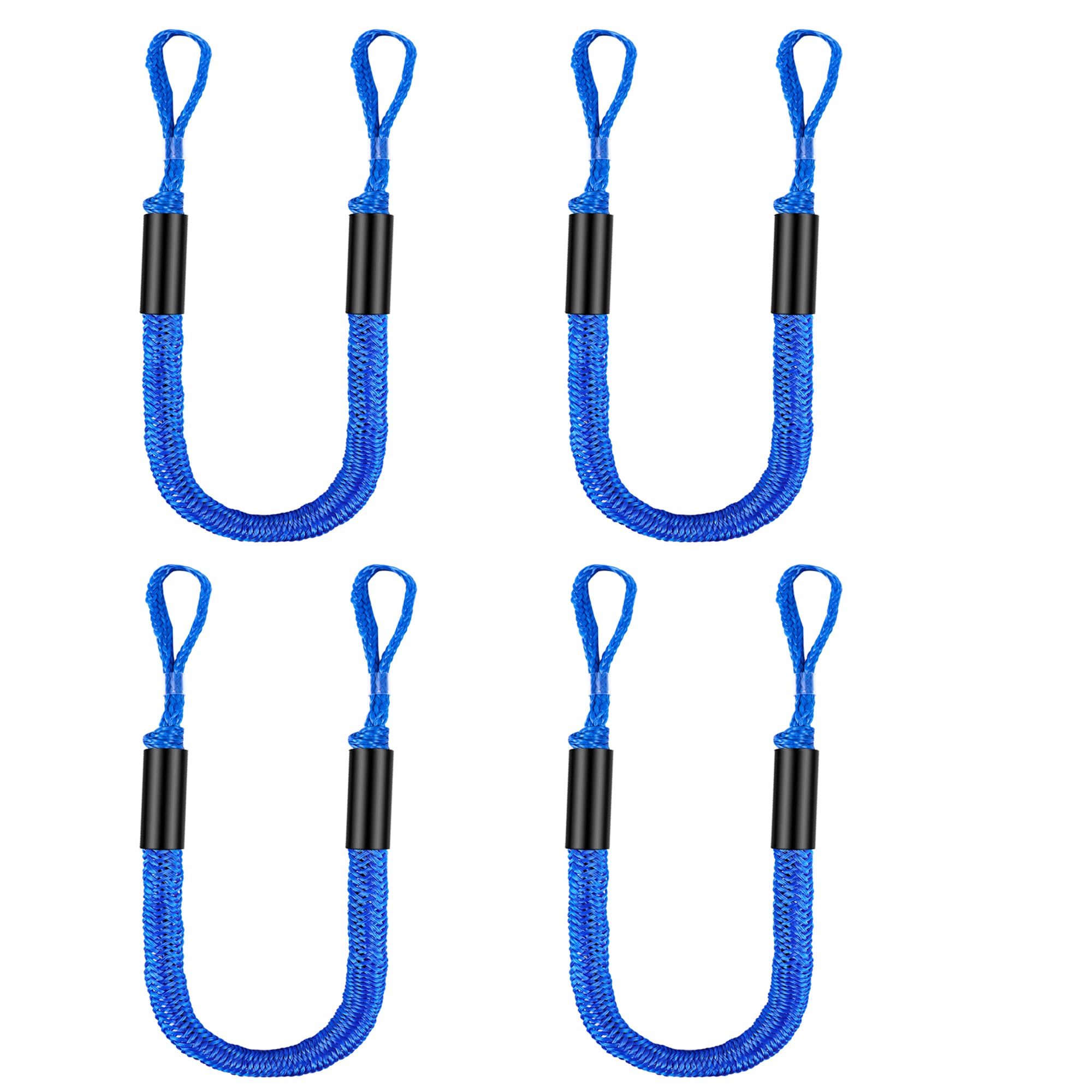 Bungee Cord Rope Dock Lines Stretches Shock Absorbs Marine Mooring Rope 3.5 ft Dark Blue 4pack
