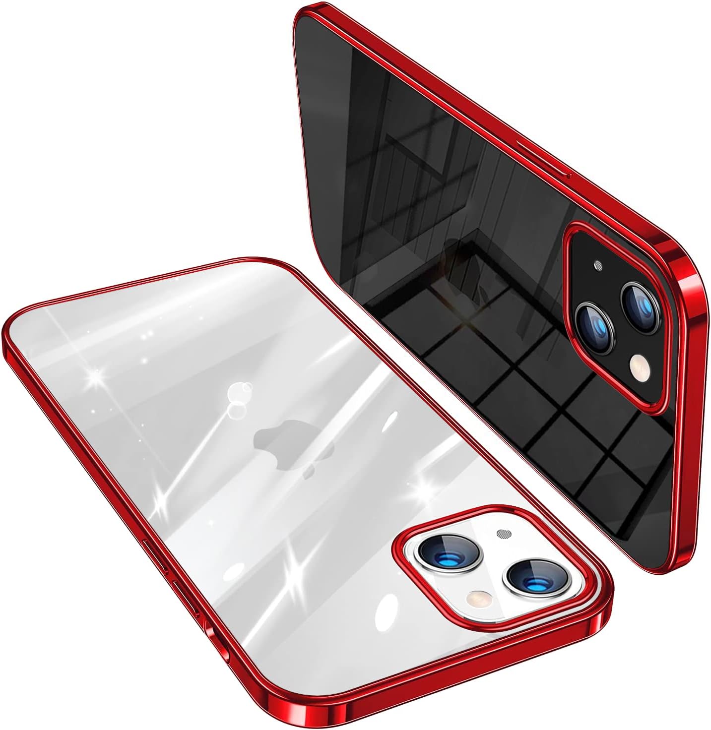 GuubolyCrystal Clear Compatible with iPhone 13 Case Soft Silicone Shockproof TPU Cover Protective Phone Case Slim Thin for iPhone 13 6.1 inch 2021 - Red