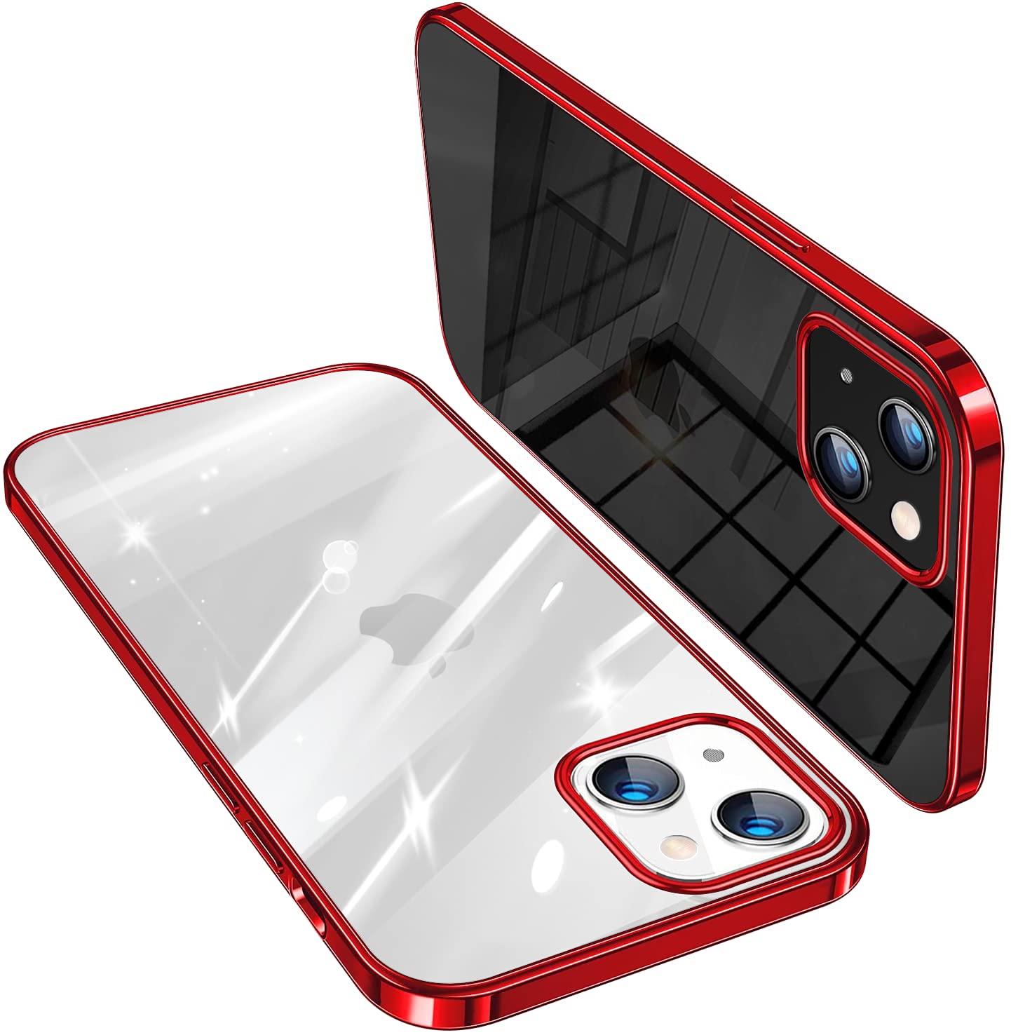 GuubolyCrystal Clear Compatible with iPhone 13 Case Soft Silicone Shockproof TPU Cover Protective Phone Case Slim Thin for iPhone 13 6.1 inch 2021 - Red