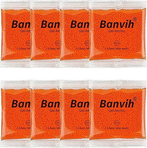 Miniatura 2 de Munición de repuesto para pistola de gel, 0.276-0.315 in, paquete de 8, 80000 piezas, bolas de agua de salpicaduras de 0.138 pulgadas, balas