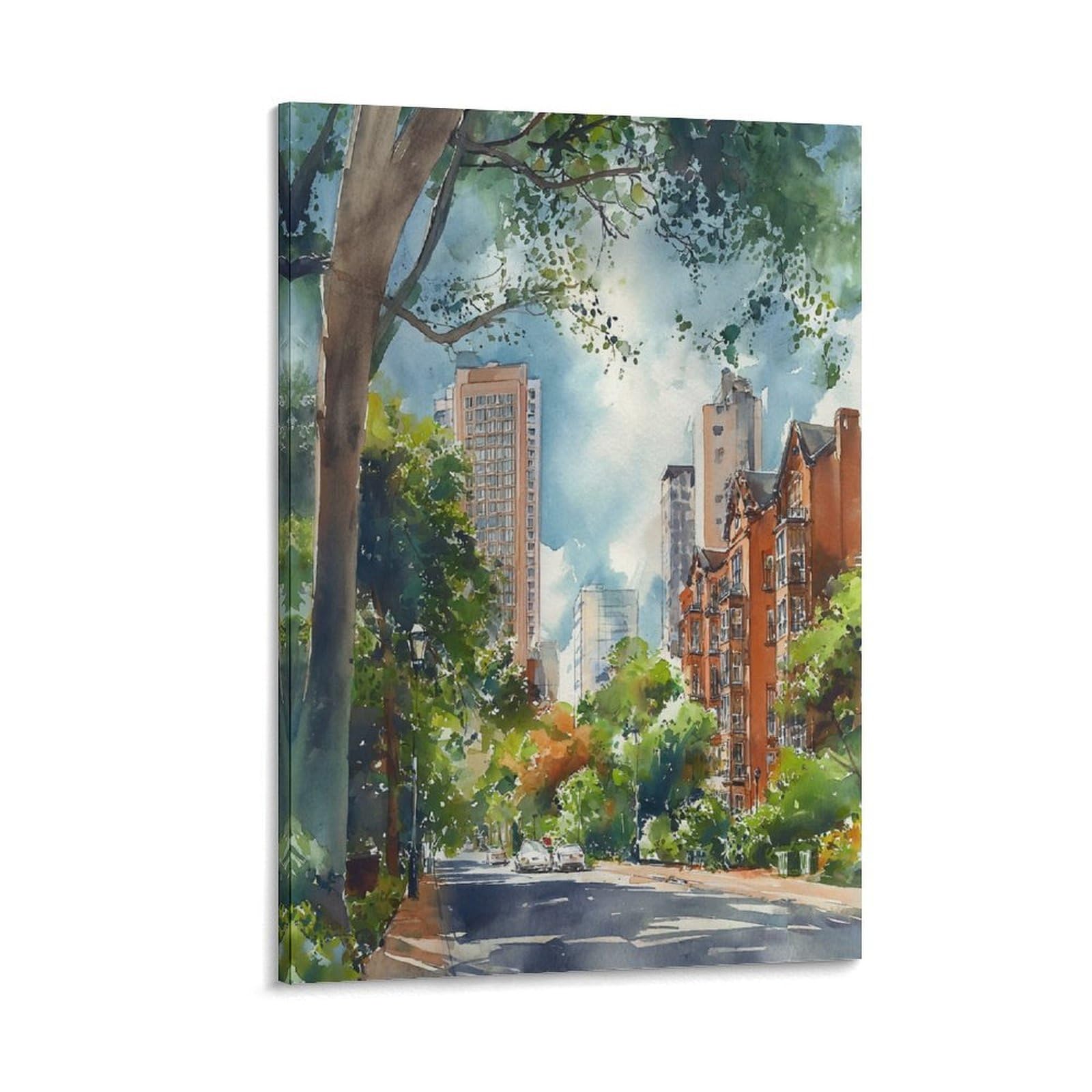 XWYMXZ New Orleans City 20x30inch(50x75cm) Vintage Travel Poster Watercolor Canvas Art