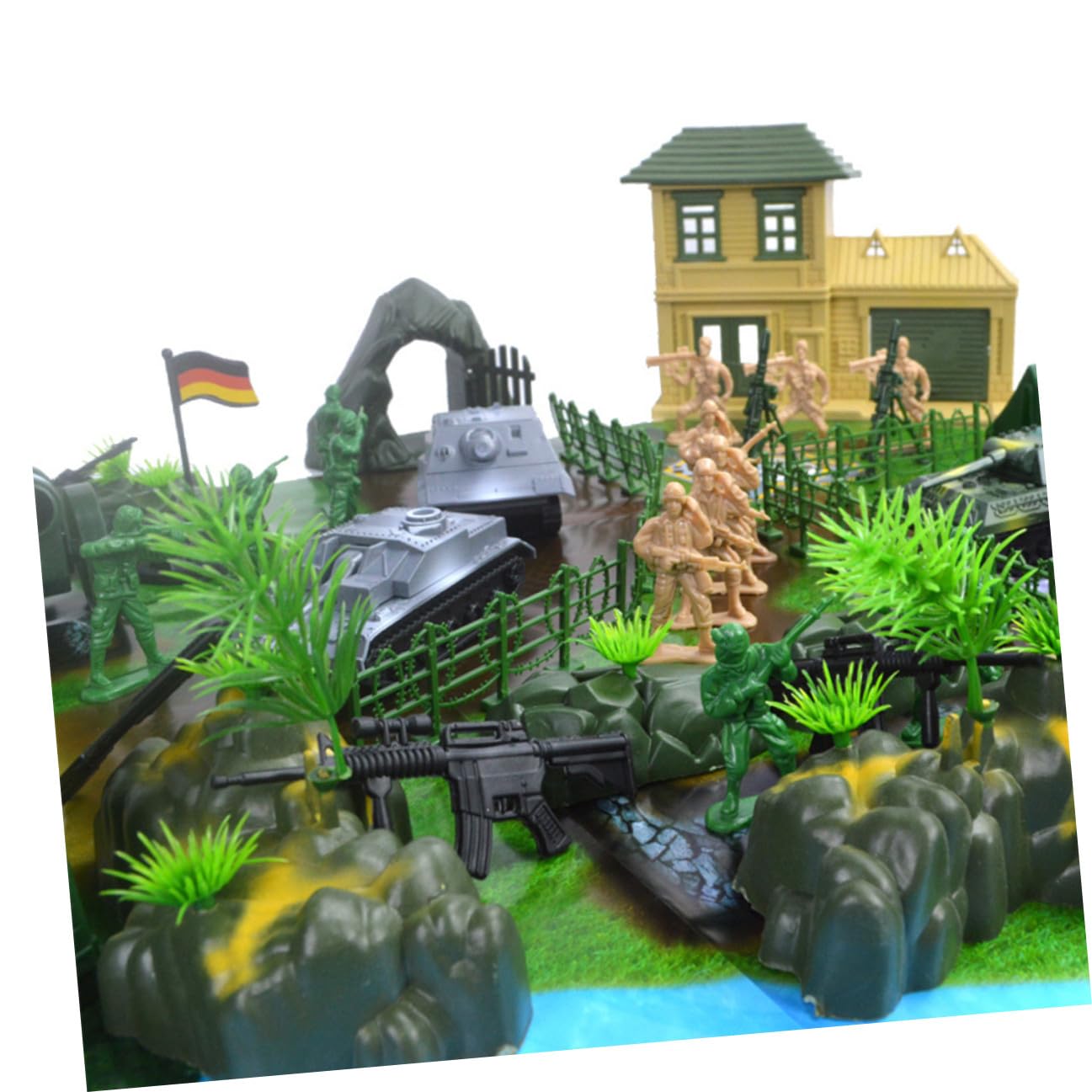 Set Soldatini Militari 130 Pezzi in Plastico, Giocattolo | Design Realistico, Adatto a Tavolo Sabbia, Stile Contemporaneo, 130 Pezzi per Attività di Gioco