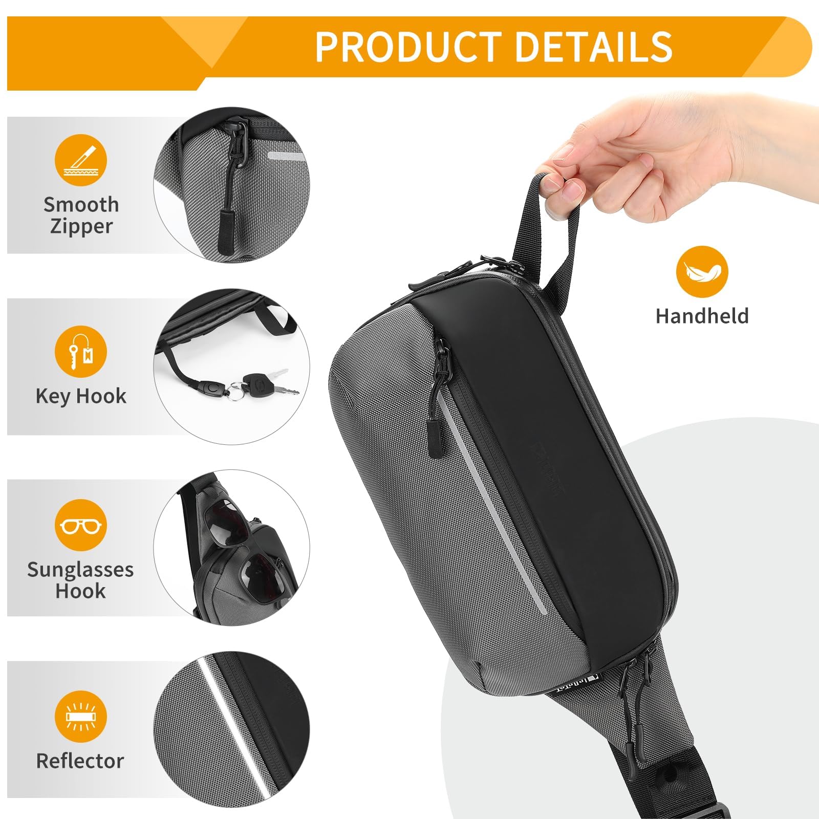 Huntvp Torba nerka dla mężczyzn i kobiet sportowa torba na ramię Fanny Pack Bag z regulowanym paskiem Unisex Rozszerzalna wodoodporna torba na ramię do pieszych wycieczek kolarskich Trekking na