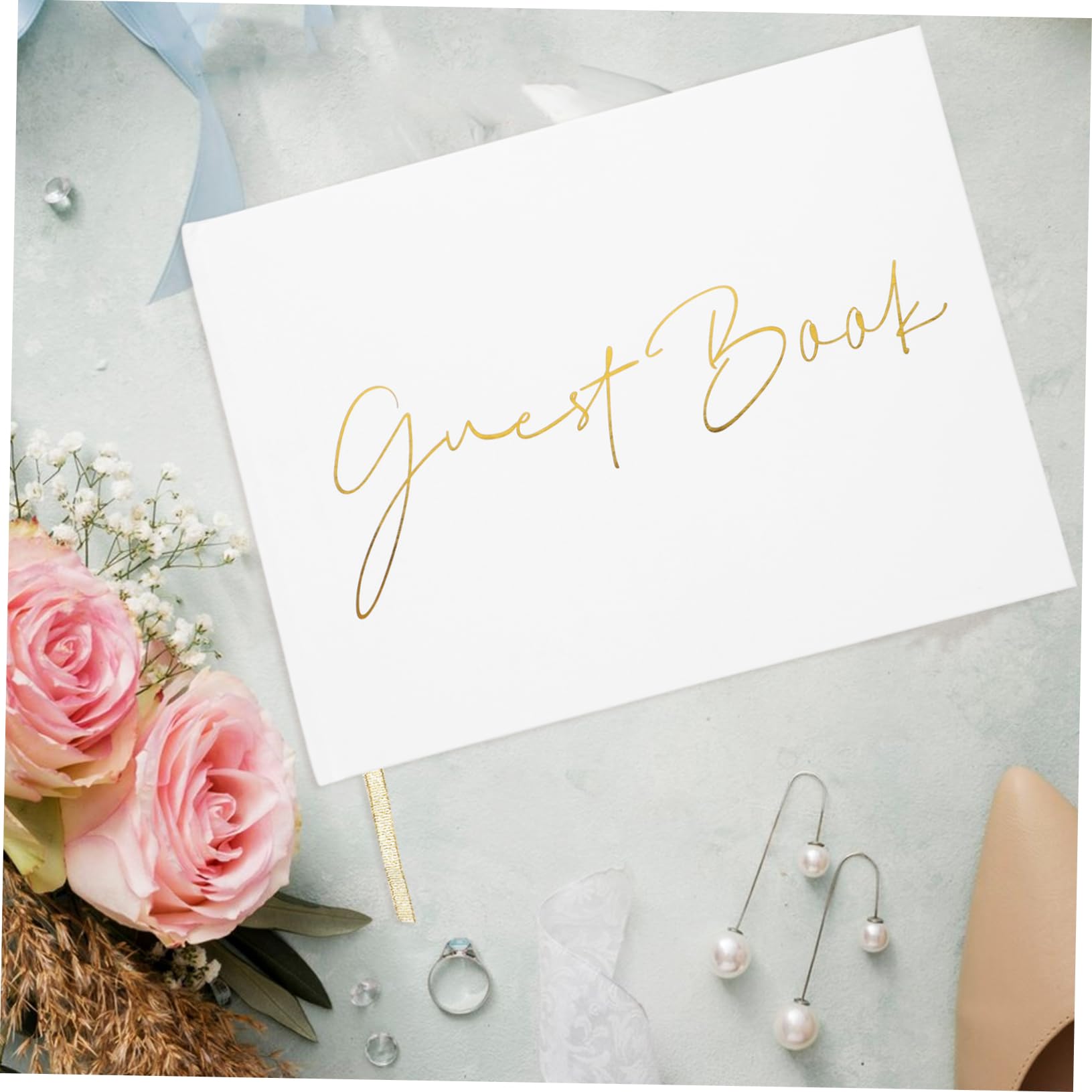 Tofficu Gästebuch zur Hochzeit aus Papier 120 Blatt Weiß mit Platz für Unterschriften und Briefe für Party und Unvergessliche Erinnerungen