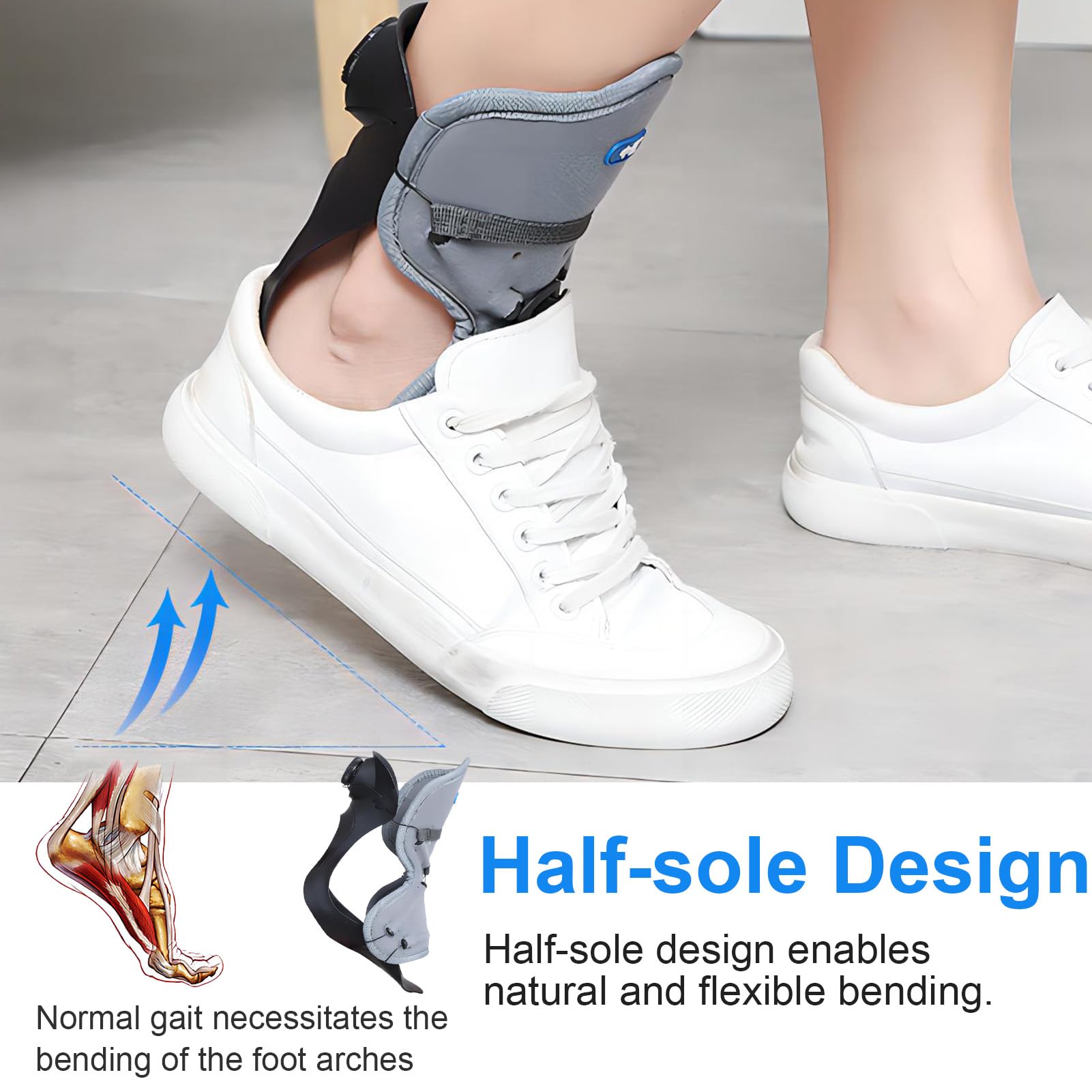 Attelle AFO pour Pied Tombant – Orthèse de Cheville et Pied réglable pour AVC, paralysie nerveuse, hémiplégie – Attelle légère et Confortable pour Usage Quotidien