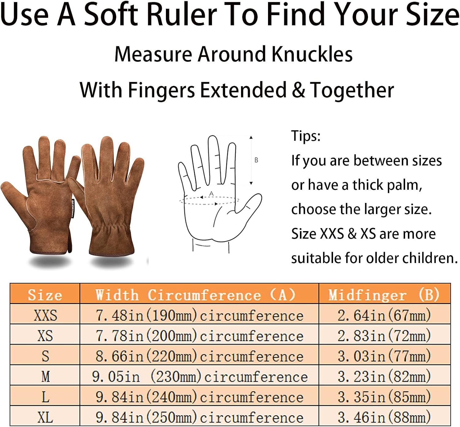 Leather Safety Work Gloves Gardening Carpenter Thorn Proof Truck Driving for Mens and Womens Waterproof heavy duty(Brown M): Tools & Home Improvement