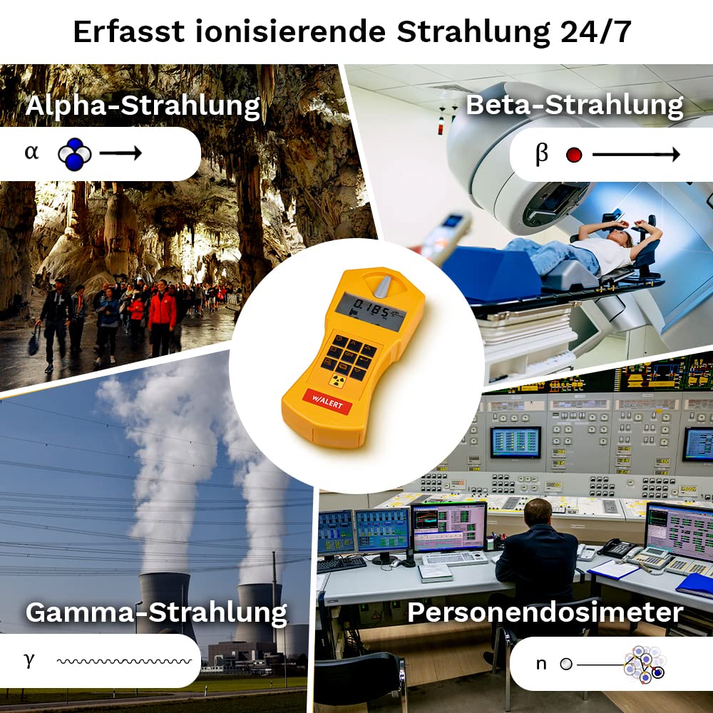 Alert | Geigerzähler für Radioaktivität mit akustischem Ticker und Alarm, Verwendung als Personendosimeter - inkl. USB-Schnittstelle & Auswertungssoftware
