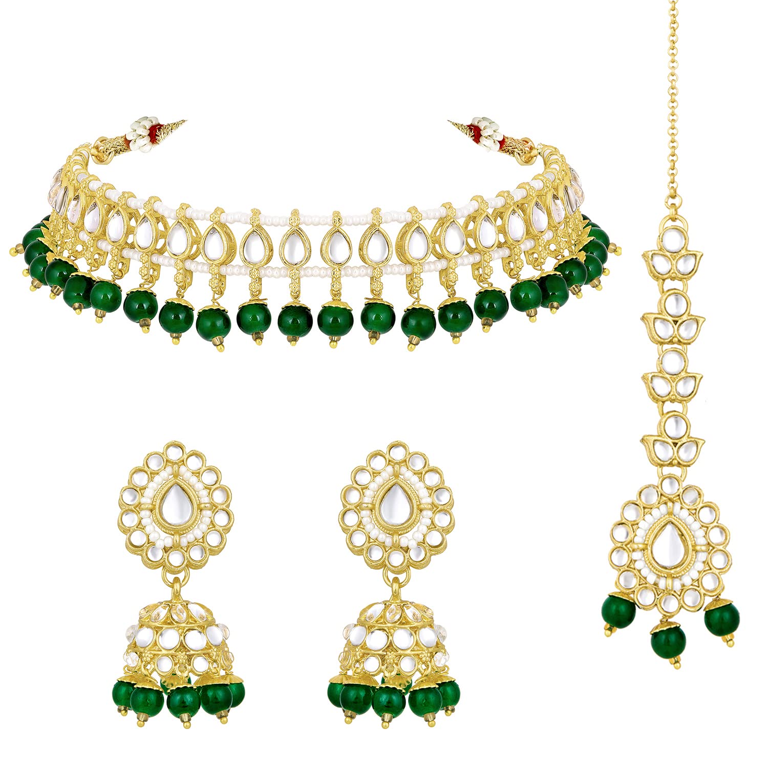See full amazon price history chart for Peora Gold Plated Green Kundan Studded Choker Necklace Jhumki Earrings & Maang Tikka Ethnic Fashion Jewellery Set Gift for Women & Girls Peora Gold Plated Green Kundan Studded Choker Necklace Jhumki Earrings & Maang Tikka Ethnic Fashion Jewellery Set Gift for Women & Girls (B0C1K7G9DK) Amazon Price History, Amazon Price Tracker