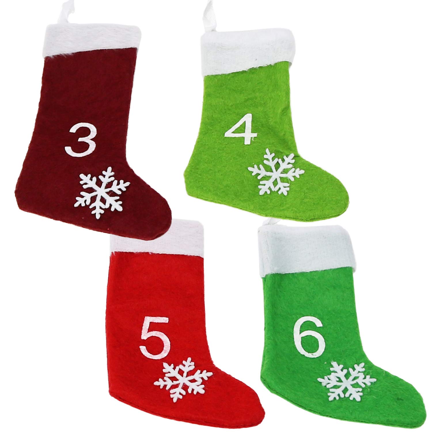 com-four® Advent calendar to hang up and fill yourself, felt advent calendar with boots in great colors with fur trim, 280 cm - Image 4