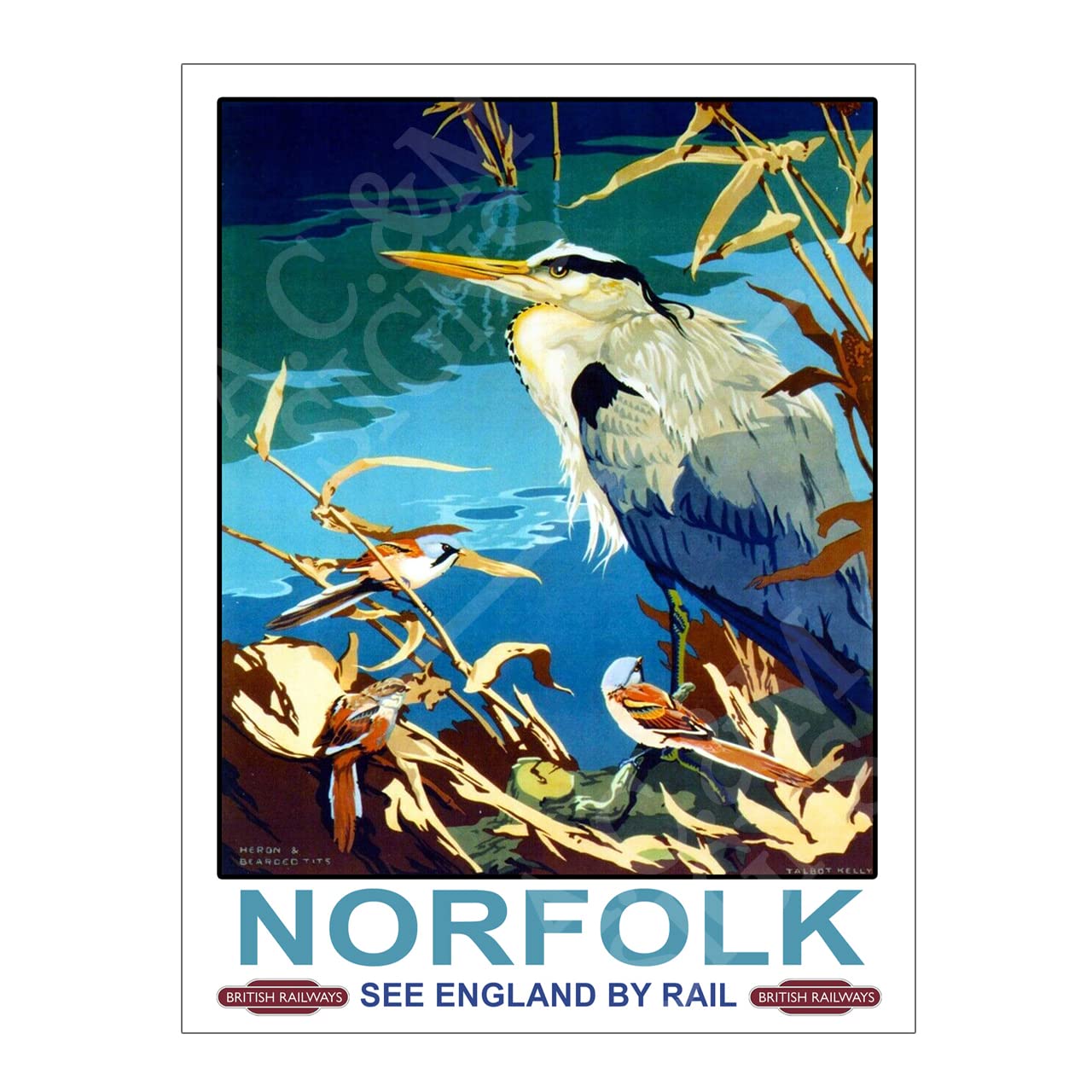 Metal Sign Plaque British Railways Norfolk England By Rail 8x6in 12489