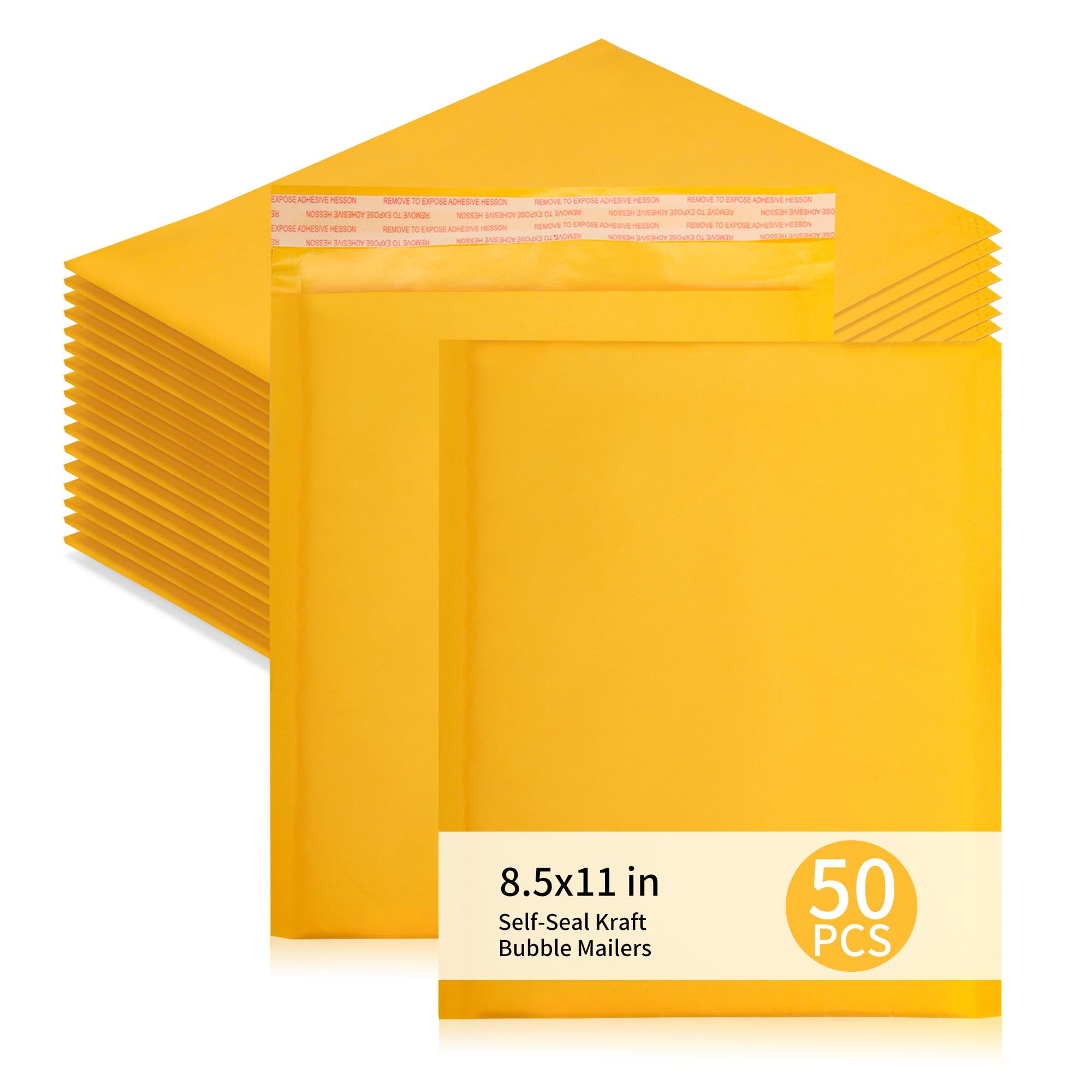 Buste a bolle d'aria in carta kraft, confezione da 50, dimensioni esterne 22,9 x 31,8 cm, dimensioni utilizzabili 21,6 x 27,9 cm, buste imbottite impermeabili imbottite per piccole imprese