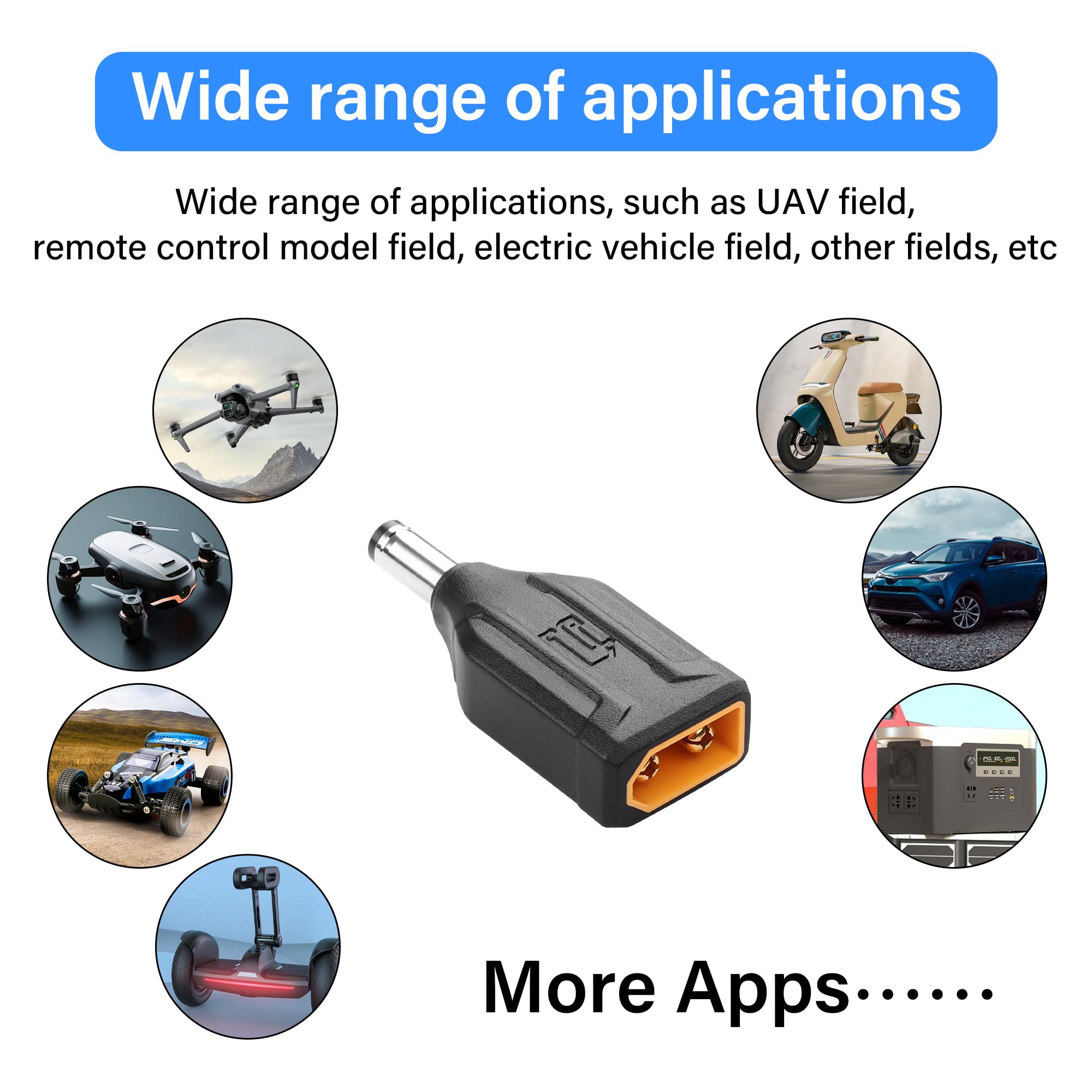 Adattatore Da XT60 A DC5521 (2 Pezzi) | Senza Saldatura | Per Saldatore TS100, Drone, FPV - Foto 2