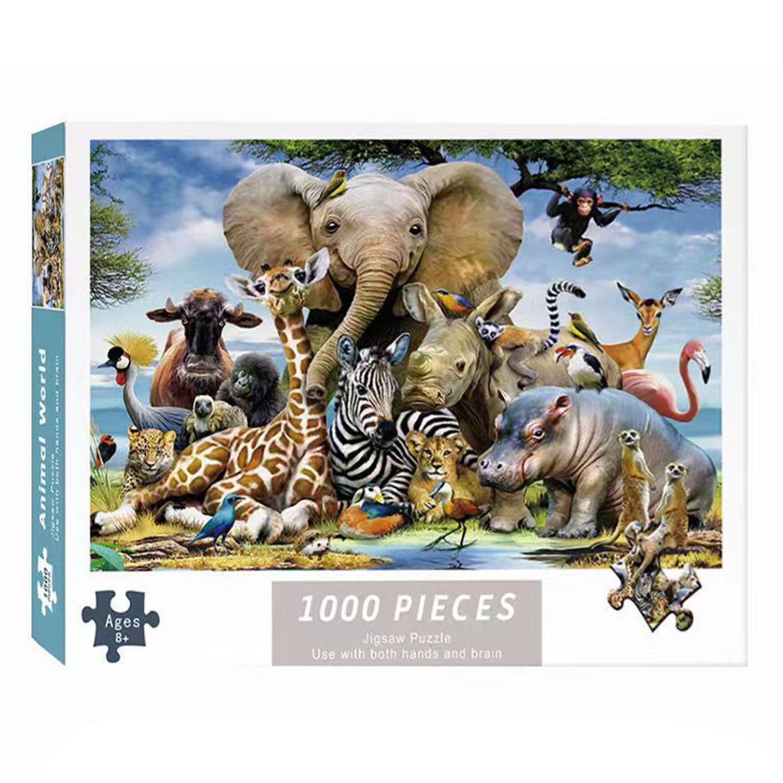 Tuzsocr Jigsaw Puzzles 1000 Pieces for Adults,Family Activity Jigsaw Puzzles Educational Games,for Adults & Kids Age 12 Years Up (Animal World)