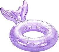 MoKo Kids Mermaid Inflatable Swimming Ring - Durable Leak-Proof Pool Floatie, Fishtail Swim Tube for Beach Pool Party Fun