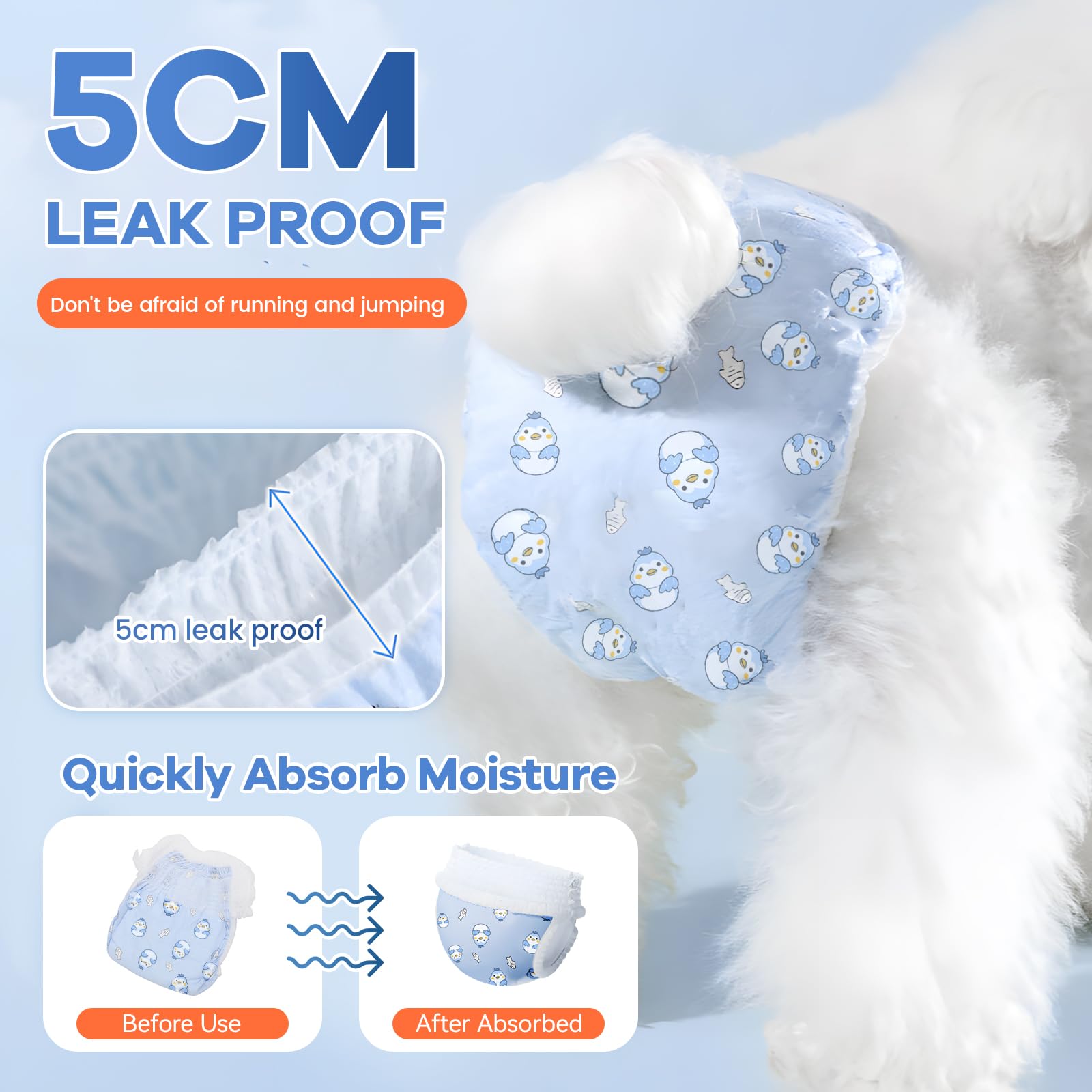 Pañales desechables para perros, pañales absorbentes y suaves para perritos, para perras, con pañales ajustables para cachorros en el período de celo, micción excitable (S 10)