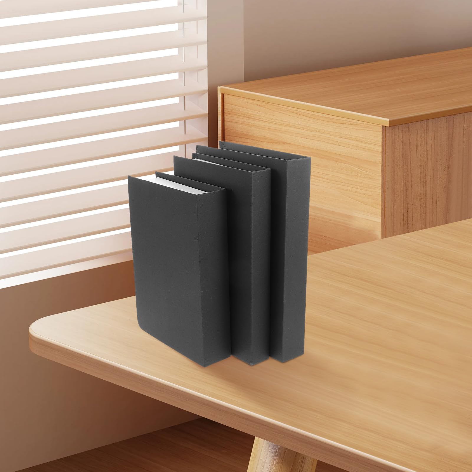 BESPORTBLE 3 pezzi Libri Finti Decorativi Neri per Arredamento Casa Soggiorno e Hotel Design Artistico per Tavolino e Scaffale Modelli Senza Testo