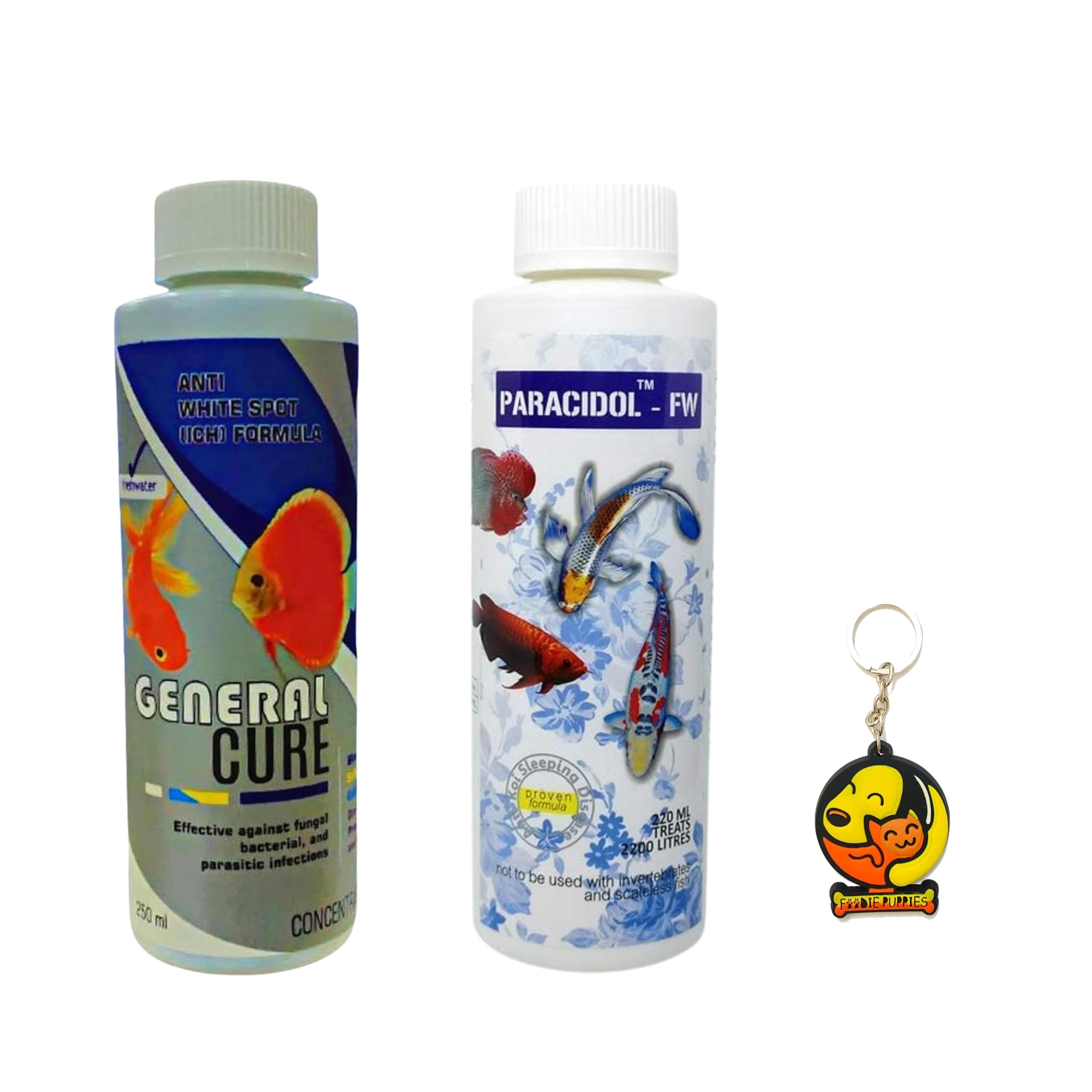 Foodie Puppies Aquatic Remedies Combo of Paracidol (220ml) + General Cure (220ml) | Anti White Spot Formula Suitable for Fresh Water | Treatment for Fish Parasites and Diseases with Free Key Ring (B0CQ7GMT5Z) Amazon Price History, Amazon Price Tracker