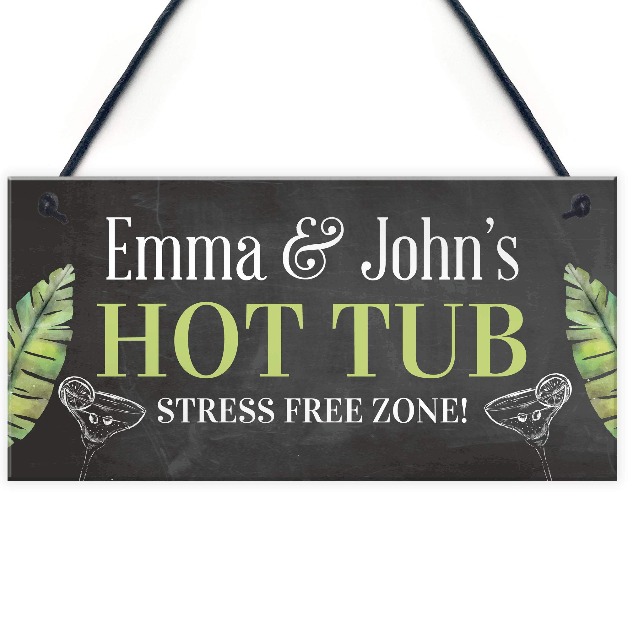 Red Ocean Hot Tub Sign Personalised Garden Hanging Sign Summer House Plaque Accessories