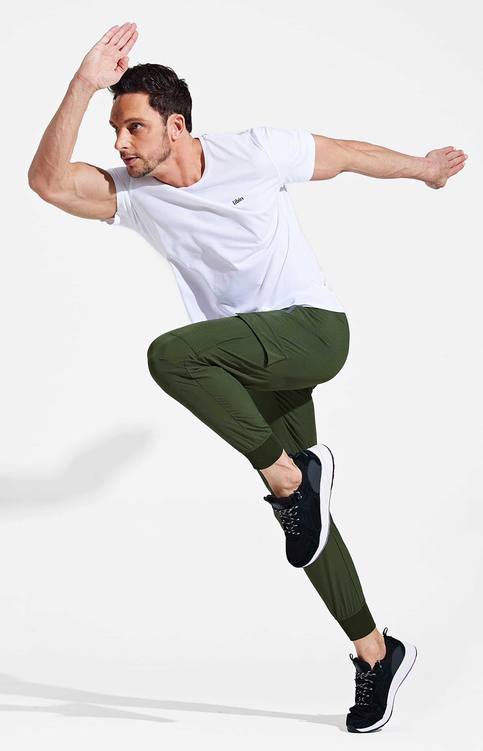 Libin Pantaloni da Jogging da Trekking Uomo Leggeri ad Asciugatura Rapida Pantaloni da Cargo Allenamento Atletico Viaggio Golf Casual All'aperto Pantaloni