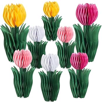Amazon.com: SUNBEAUTY 8 PCS Flower Honeycomb Decor Tulips