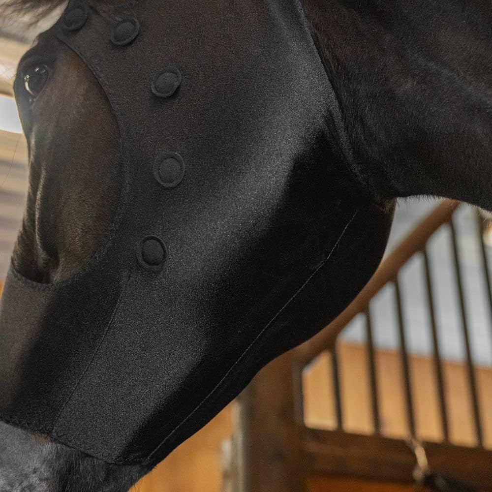 Schneiders UltraFlex Magnetic Therapy Lycra Horse Mask | Soft Stretch Comfort Design | Pull On Fit for Stall Use | Forelock Saver Protection