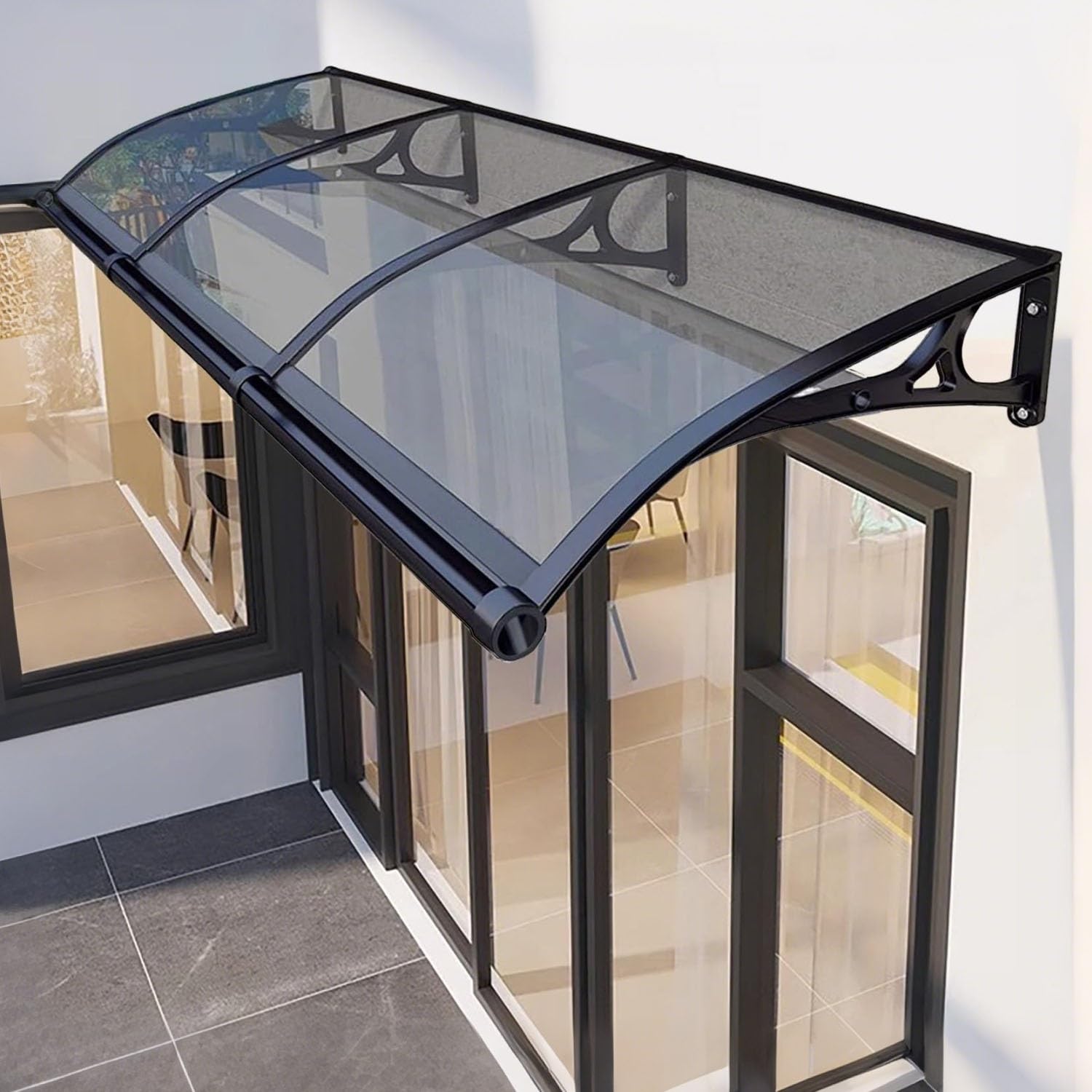 Auvent extérieur haut de gamme avec structure aluminium protectrice