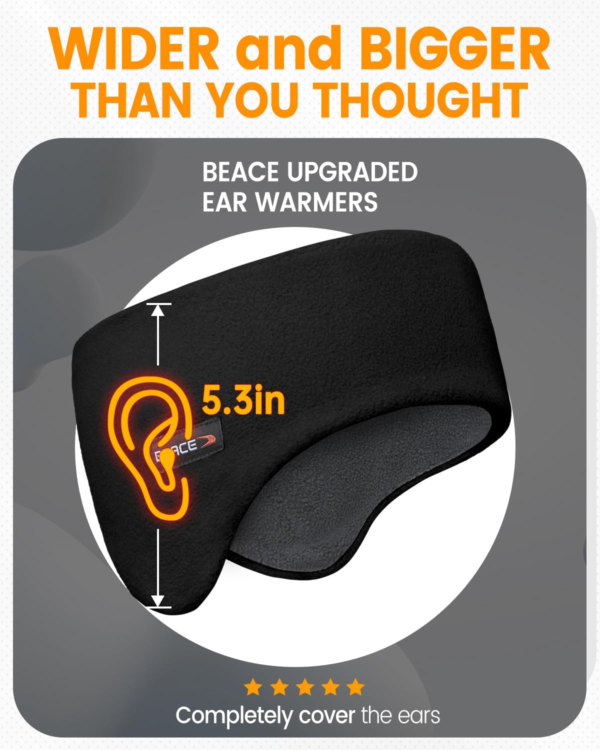 BEACE 30°F Winter Double-Layer Fleece Ear Warmers Headband for Men Women-Ear Muffs Ear Covers for Running Cold Weather - Image 3