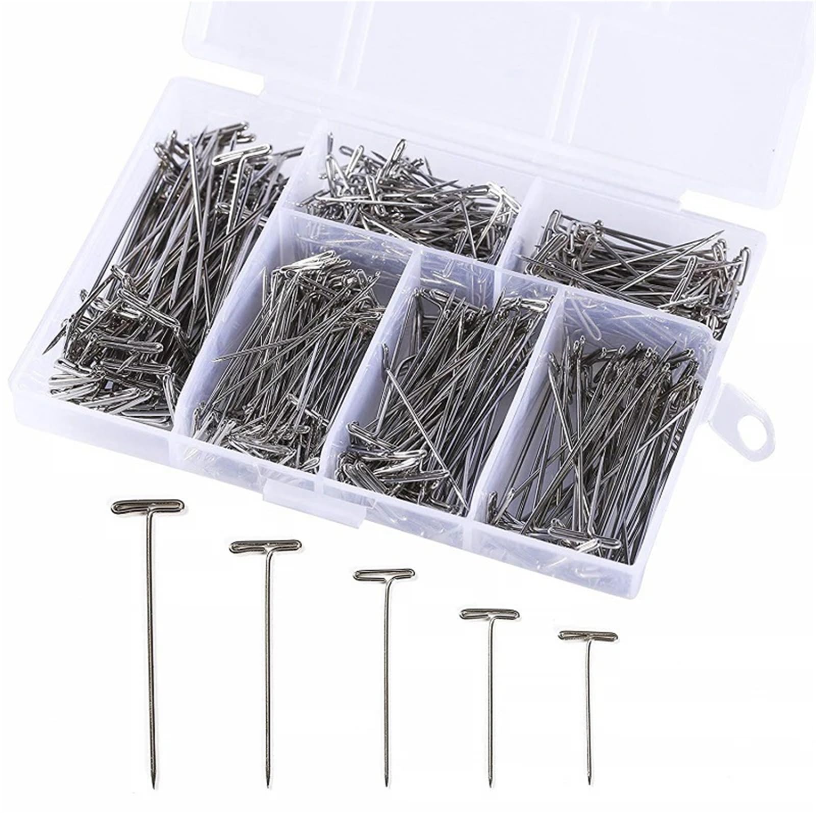 Stainless Steel T Pins 500pcs for Wig Making Knitting Blocking Sewing