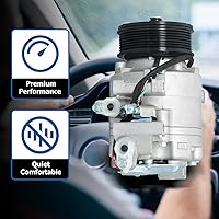 Vista 6 de WFLNHB Compresor de Aire AC Reemplazo para Honda Civic 2006 2007 2008 2009 2010 2011 1.8L CO 4918AC