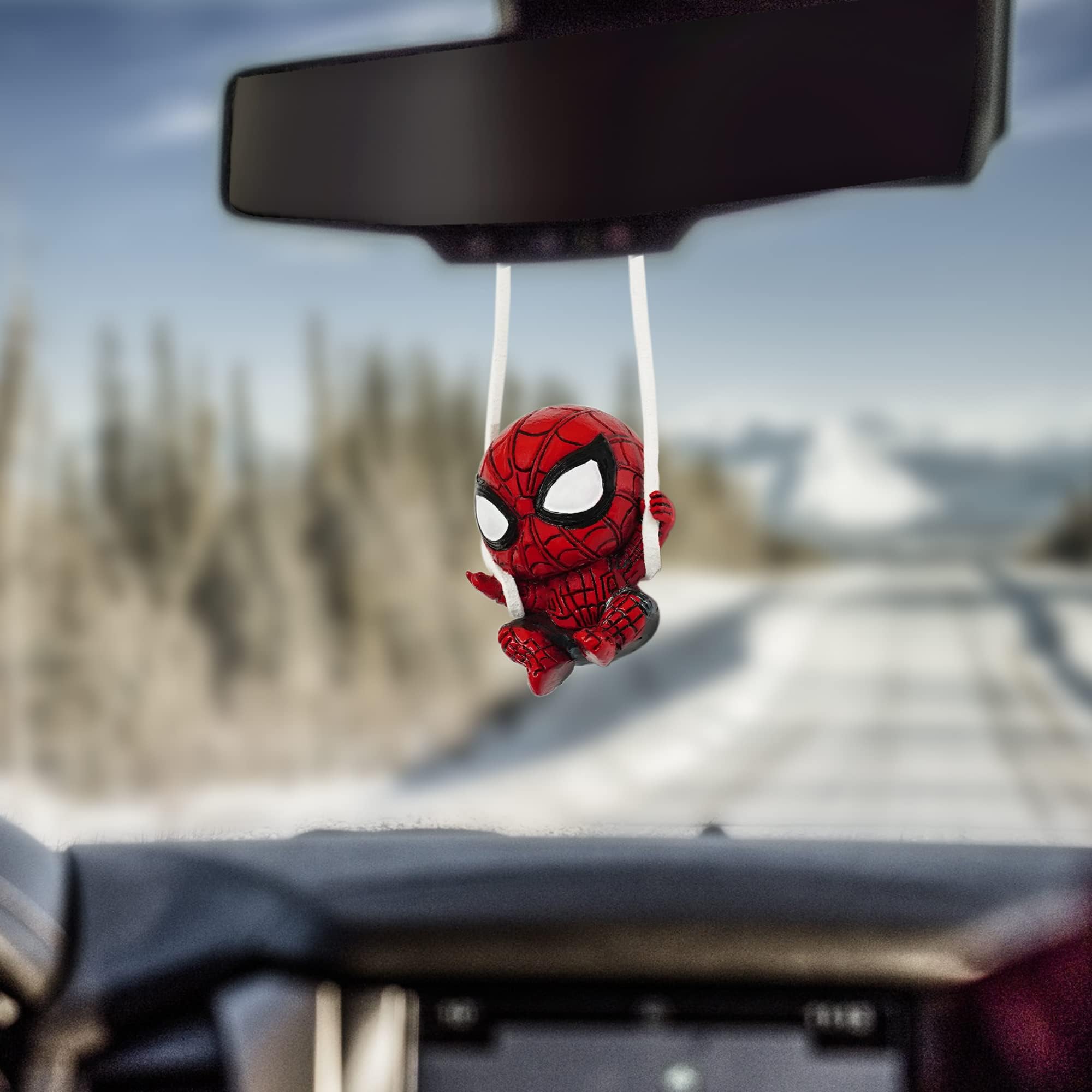 Handgehäkelter Maiglöckchen Rückspiegel-Anhänger | Auto-Deko Aus Wollgarn | Rosa, Ca. 26 Cm Lang