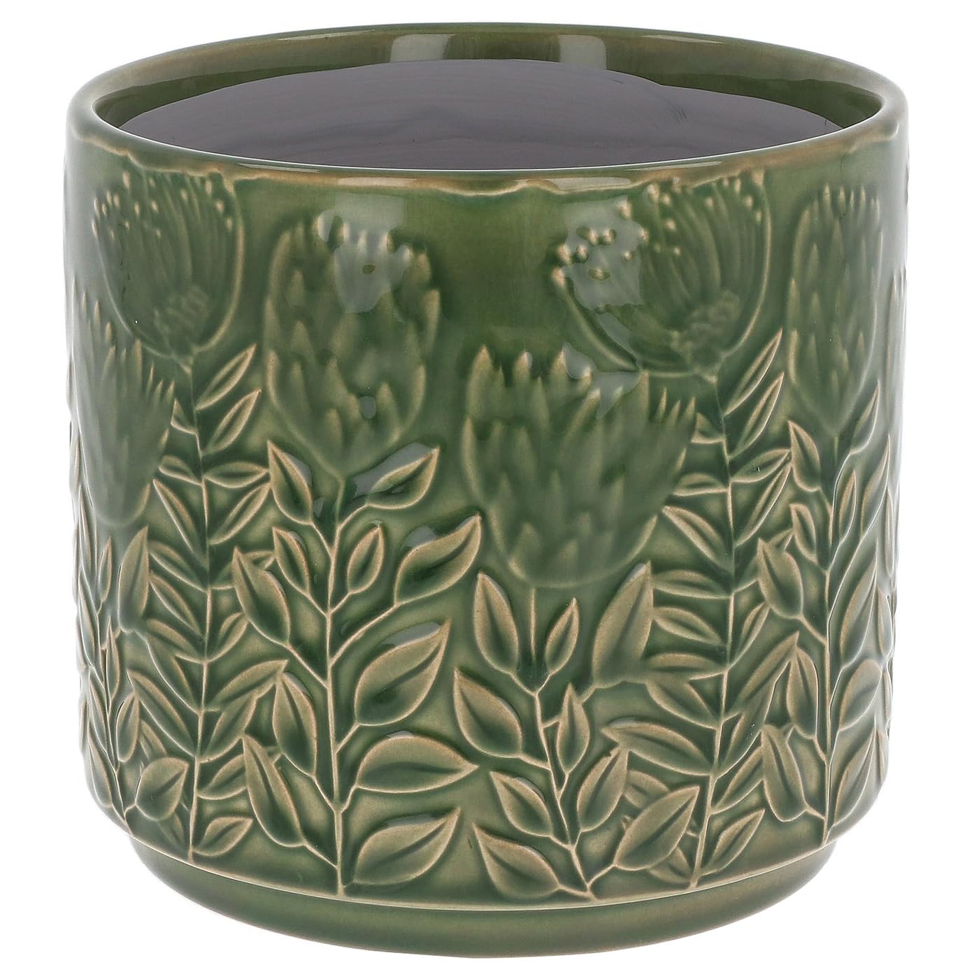 Shudehill Giftware Deco Glaze Planter Tropical, Daisy, Artichoke and more designs and colours to choose from! (Artichoke)