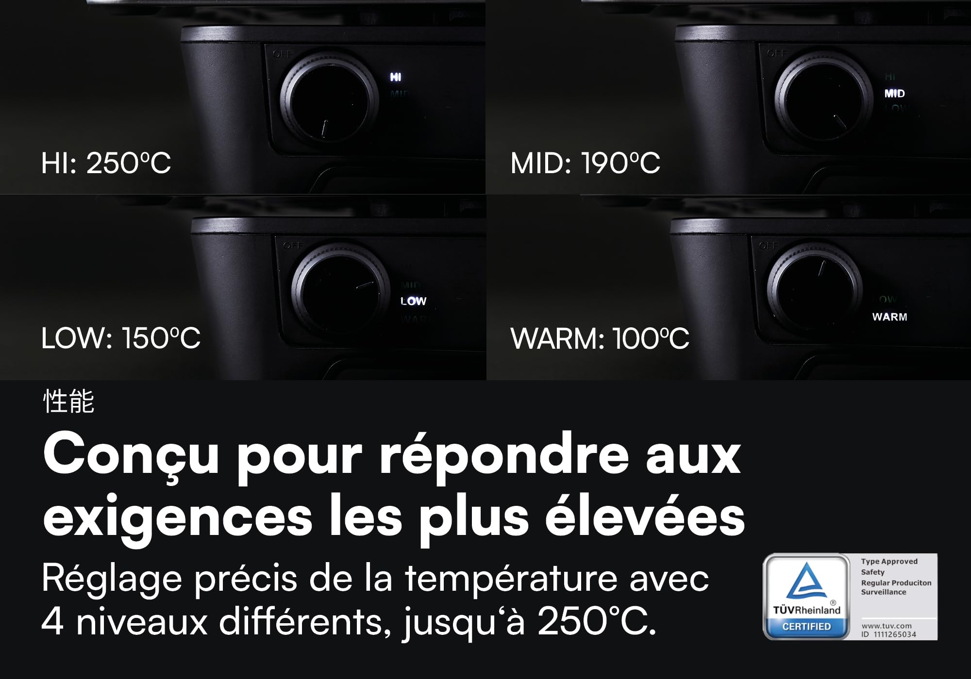 abien MAGIC GRILL – Grill japonais Teppanyaki pour intérieur/extérieur – Température jusqu’à 245 °C – Facile à nettoyer – Revêtement antiadhésif sans PFOA/PFOS