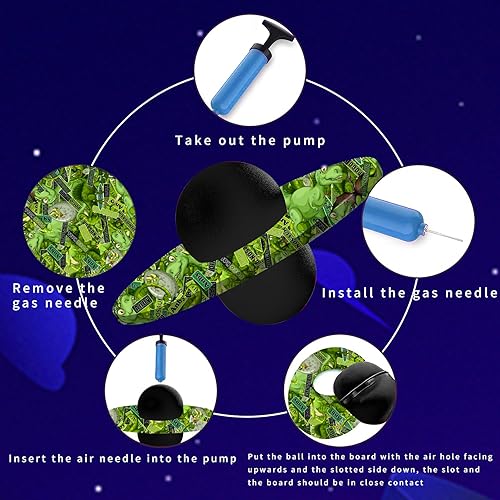 Miniatura 5 de Bola de dinosaurio Pogo para niños y adultos de hasta 200 libras, tablero de rebote de equilibrio de coordinación, pelota pop, divertido desafío,