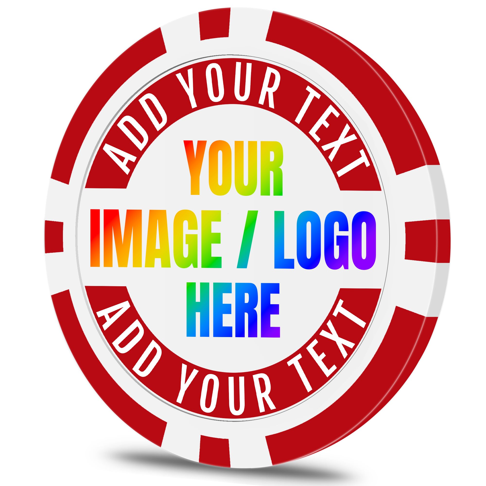 Qansean 50 Custom Poker Chips, Personalized with Your own Logo, Photo or Text - 11.5g Casino Chips for Poker Gram, Tournaments, Business Card, Token