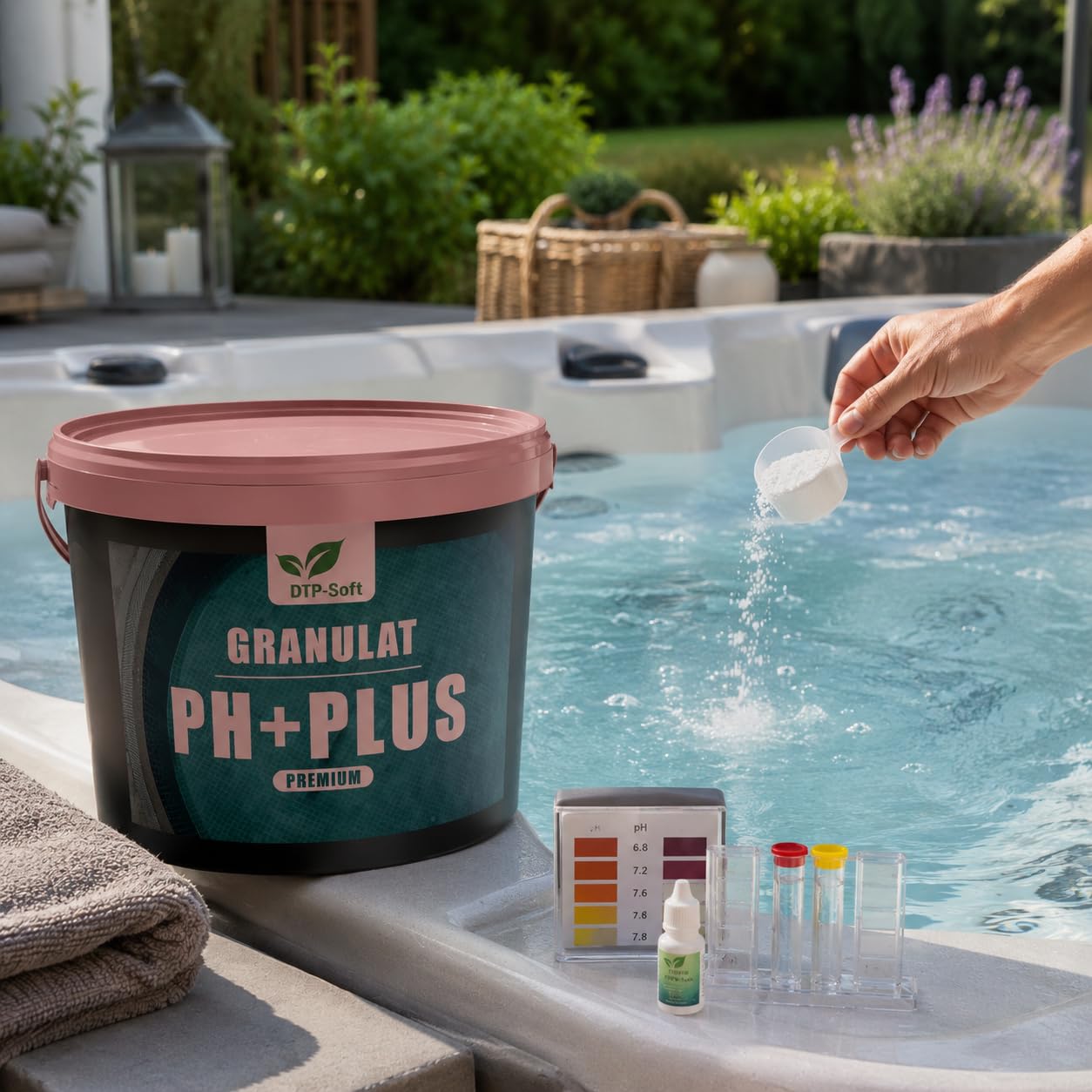 pH Plus Heber Granulat 10 kg - pH Wert Heber für Schwimmbecken und Whirlpool - wasserlöslicher pH Regulator zur pH-Wert Erhöhung, Pool Wasserpflege Granulat - Premium Schwimmbadpflege