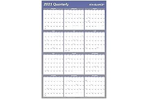 2021 Erasable Calendar Vertical/Horizontal, Magnetic Dry Erase Wall Planner by AT-A-GLANCE, 36" x 24", Large