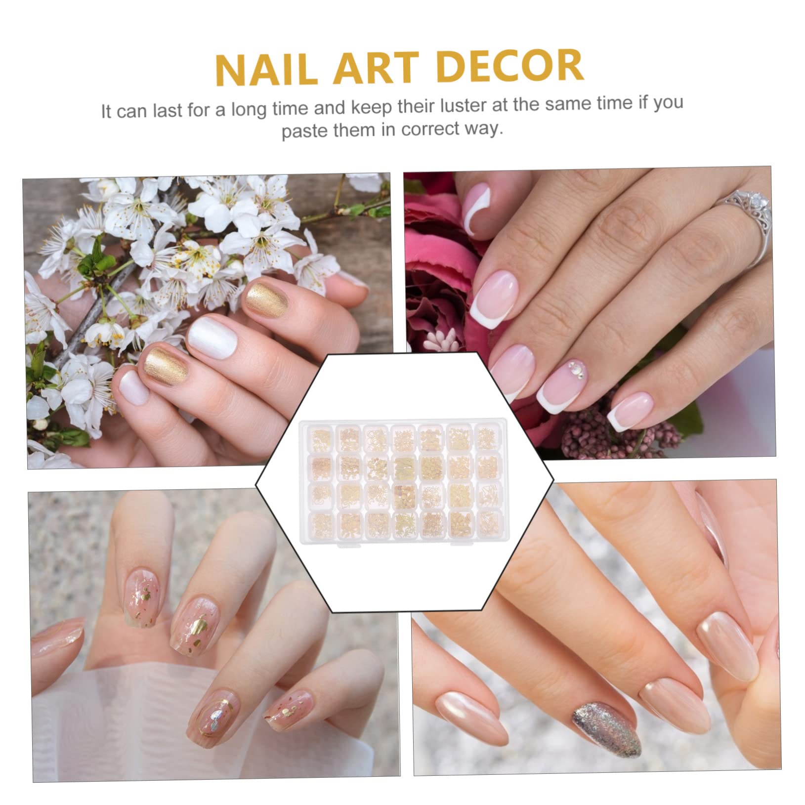 PartyKindom Nail Art Charms Star Moon Jewelry Set Shiny Decorations for DIY Manicure 28 Pieces Accessory Kit