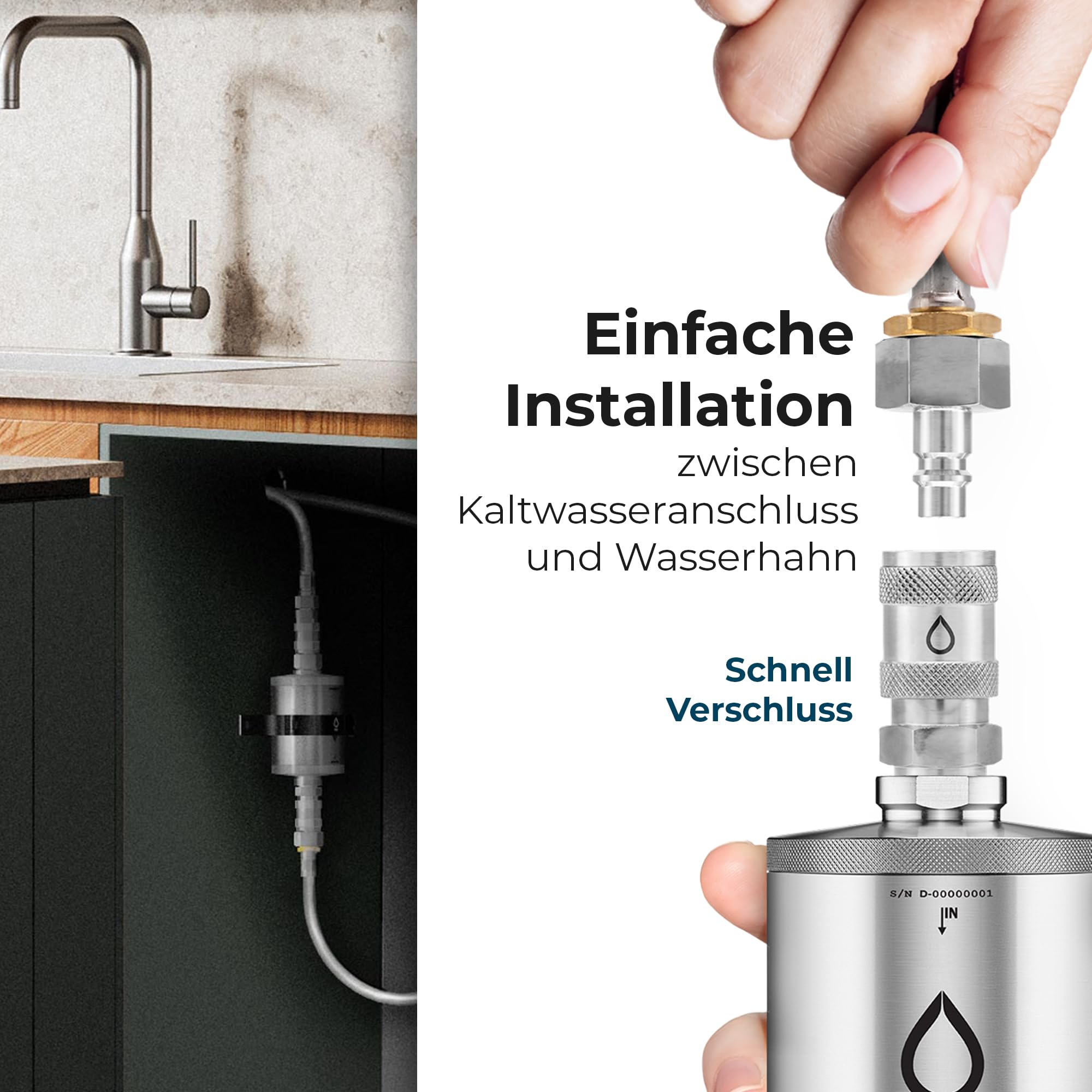 Alb Filter Active Plus+ Wasserfilter Set – Für sauberes Trinkwasser – Filtration von Mikroplastik, Bakterien, Kalk & Schwermetallen – Untertisch Wasserfiltersystem mit 4 Monaten Wechselintervall