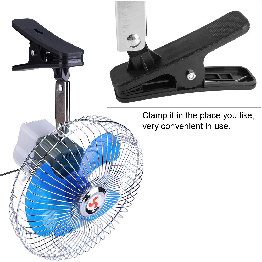 Clip De Voiture 12V 25W Sur Ventilateur Ventilateur Oscillant De Refroidissement Automobile Pour Tableau De Bord De Camion De Voiture