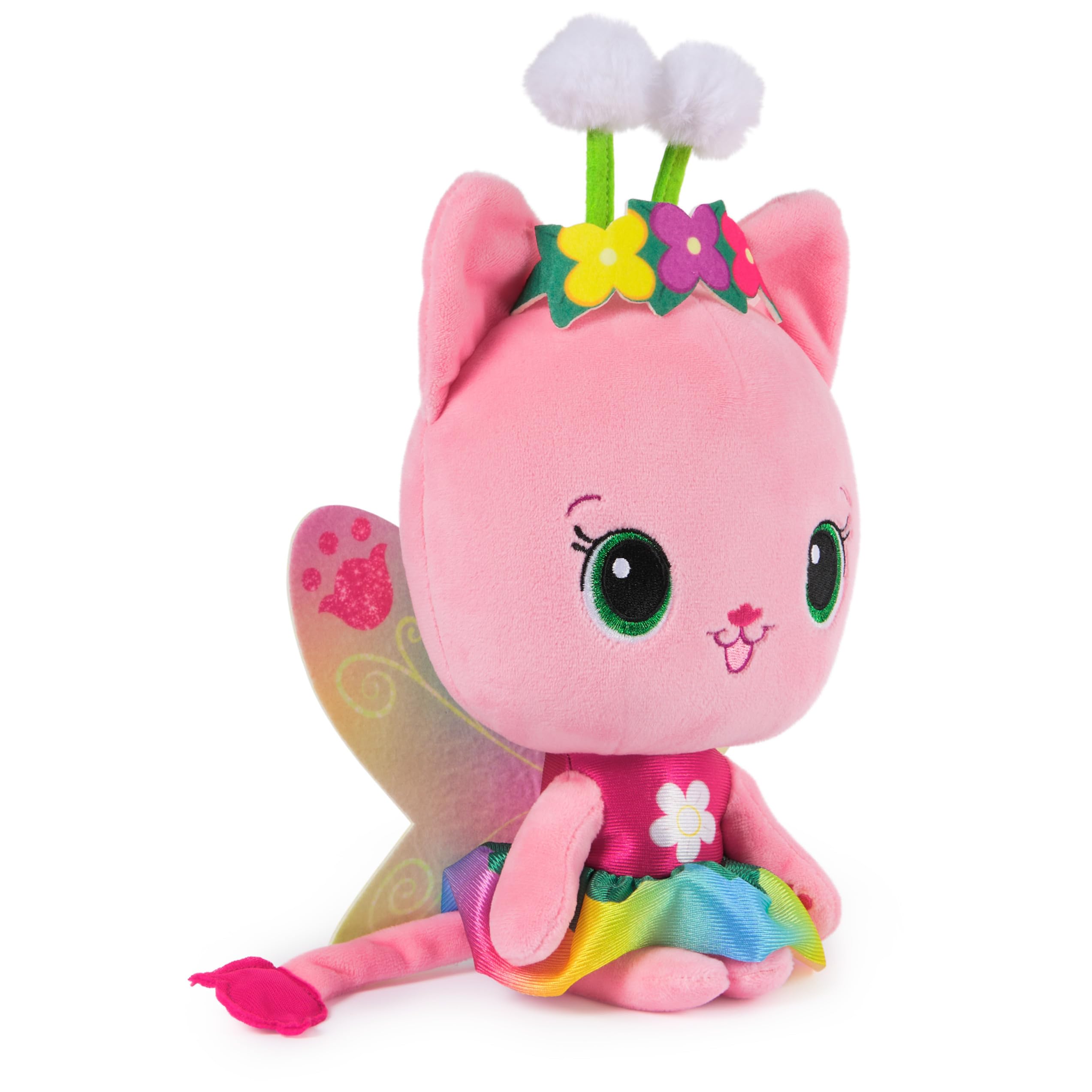 LA CASA DE MUÑECAS DE Gabby - Peluche Arcoíris Hada Gatina de + 35 cm con Luces y Sonidos - Juguetes Niñas 3 años + - Regalo Niña 3 años +