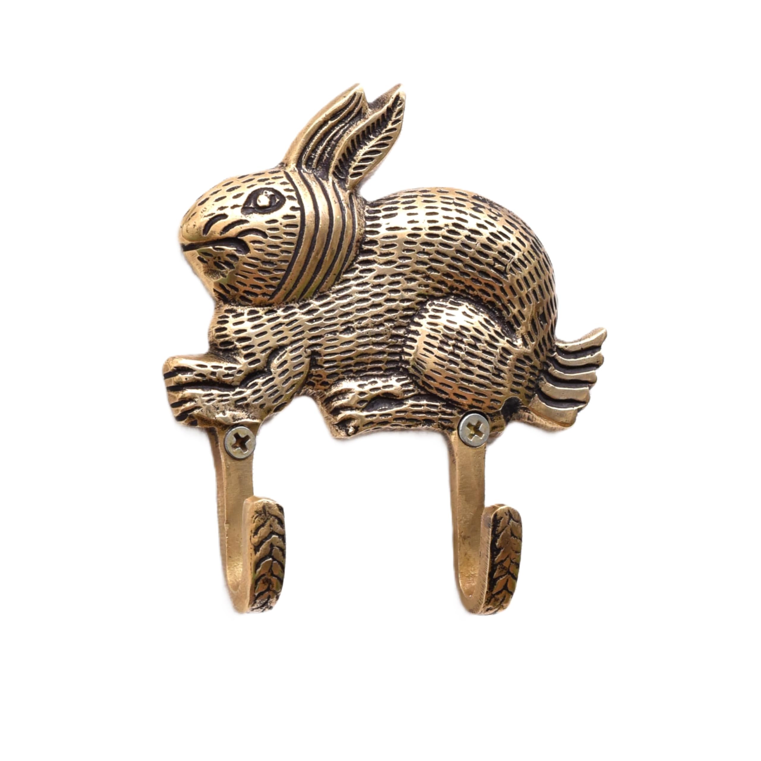 Amazon.com: Indian Shelf Brass Kids Rabbit Wall Hooks Bunny Animal