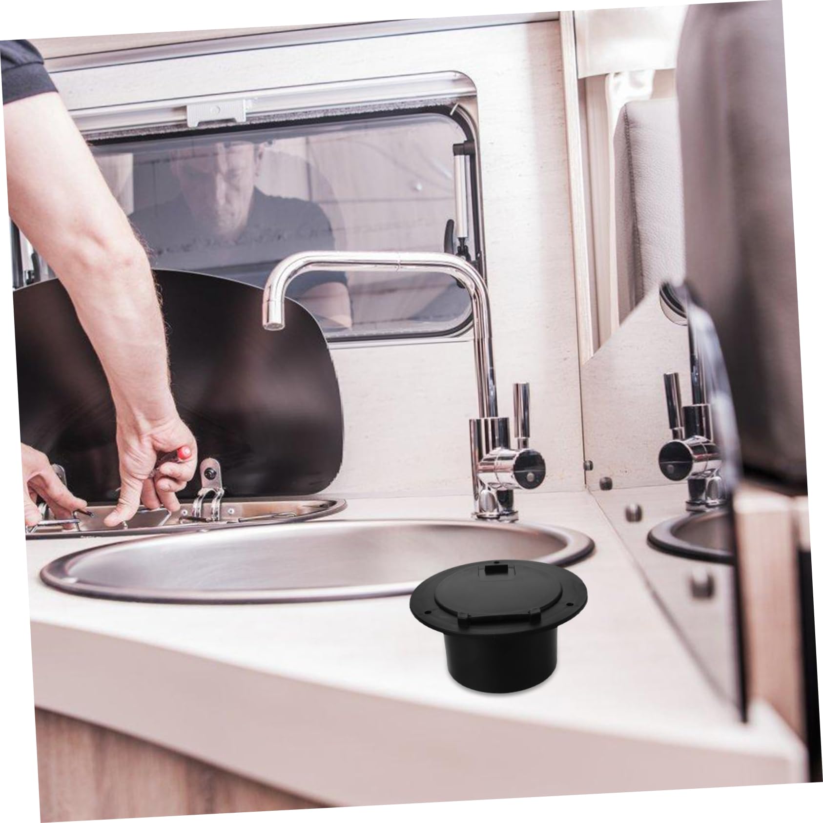 Copricavi Elettrici Tondo in ABS per Cavi di Alimentazione RV e Yacht, Design Elegante e Facilità di Inserimento Cavi, Adatto per Organizzazione e Protezione