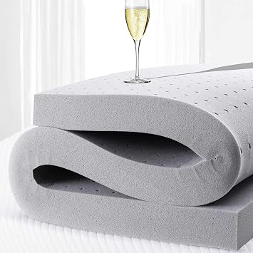 3 Inch Memory Foam Mattress Topper King Size, Cooling Gel Mattress Topper with Ventilated Design, Bamboo, Compression, Pressure Relief & Temperature Regulation 3 inch, King