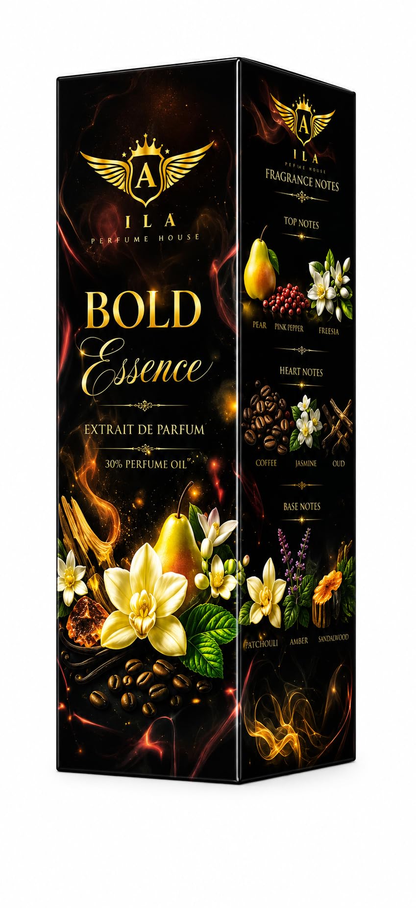 Bold Essence Extrait de Parfum, 30% Oil | Pear & Pink Pepper, Coffee & Jasmine, Oud Heart Note, Amber & Sandalwood, Patchouli Base-image-32