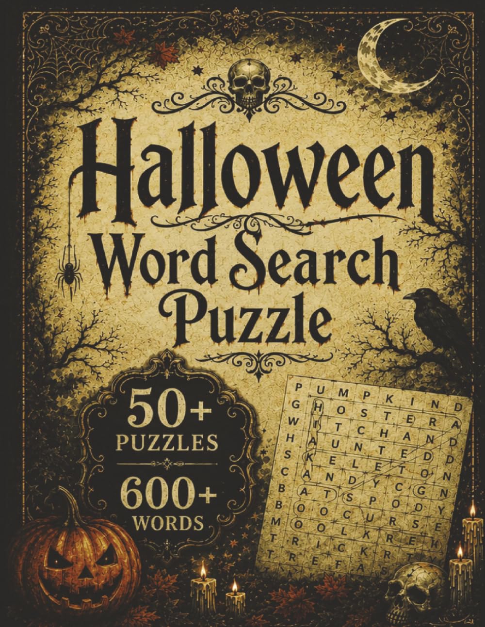 Halloween Word Search Puzzle: Activity Puzzle Book For All Ages Halloween Themed