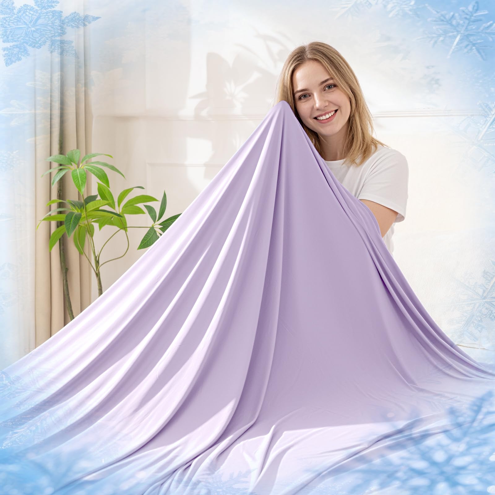 RUMBALUXY Kühlende Decke für Menschen mit Nachtschweiß, Doppelseitige Kühldecke mit Japanischen Q-Max >0,45 Arc-Chill Fasern, Leichte & Atmungsaktive Sommerdecke für Sofa, Reisen & Camping
