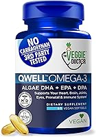 Vista 1 de Suplemento de Omega 3 vegano – Omega 3 de algas con DHA EPA DPA – Cápsulas veganas de algas – Alternativa al aceite de pescado – Fórmula de aceite