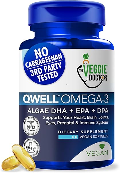Vegan Omega 3 Supplement – Algae Omega 3 with DHA EPA DPA – Vegan Capsules from Algal – Fish Oil Alternative – Plant-Based Algae Oil Formula – Non-GMO, Carrageenan-Free, High Strength