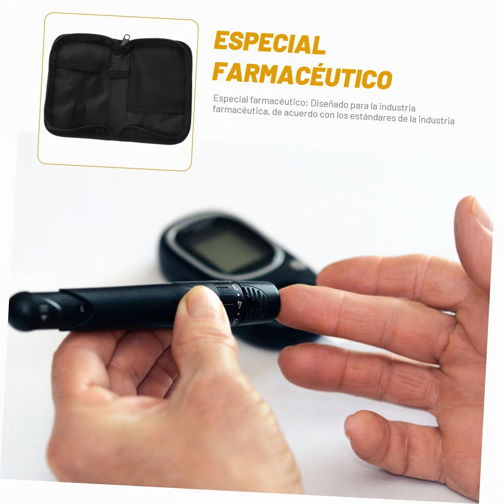 Healeved Bolsa Portátil Para Monitor De Glucosa Estuche De Almacenamiento Para Diabéticos Con Cremallera Compacta Resistente 5.9X3.5X3.54 Pulgadas Ideal Para Uso Diario Y Viajes