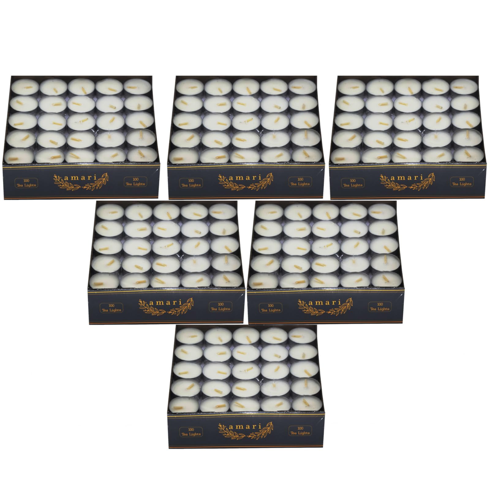 Amari Tealights - Unscented Night Light Vegetable Wax Tea Light Candles - 4 Hr Burn (600)